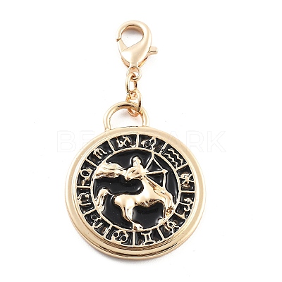 Tarot Alloy Enamel Pendant Decoration HJEW-P021-01B-G-1
