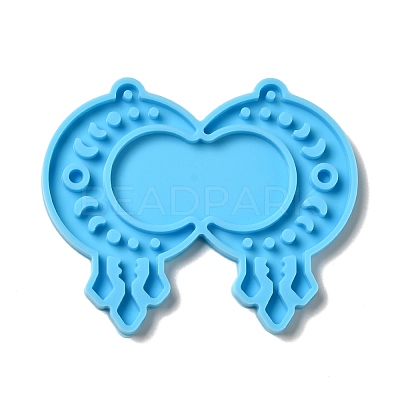 DIY Melting Crescent Moon with Moon Phase Pendant Silicone Molds DIY-I099-02-1