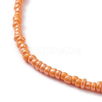 Round Glass Seed Beaded Necklaces NJEW-JN03207-1