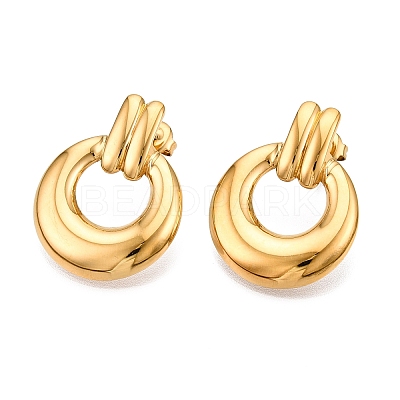 Ion Plating(IP) 304 Stainless Steel Stud Earrings EJEW-G395-36G-1