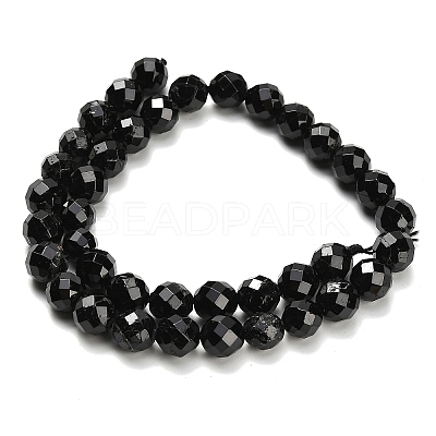 Natural Black Tourmaline Beads Strands G-H329-E02-10mm-1