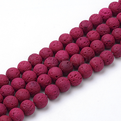 Synthetic Lava Rock Beads Strands G-S247-6mm-M-1-1