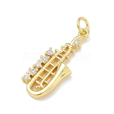 Brass Micro Pave Clear Cubic Zirconia Pendants KK-D289-01G-10-1