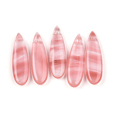Cherry Quartz Glass Pendants G-N348-02B-1