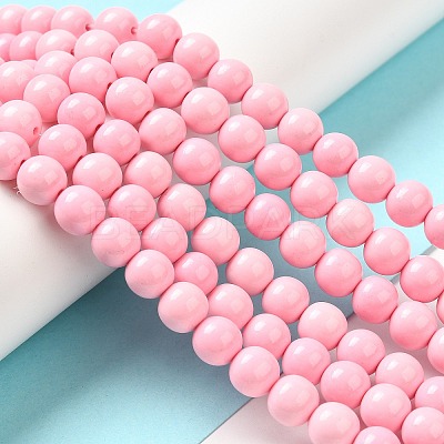 Synthetic Ocean White Jade Beads Strands G-S254-6mm-B01-1