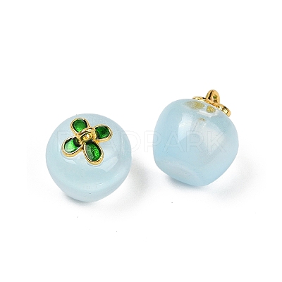 Transparent Glass Apple Pendants DGLA-E004-16E-1