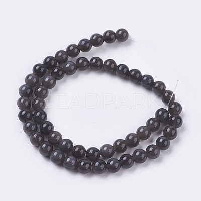 Natural Ice Obsidian Beads Strands X-G-E468-D01-6mm-1