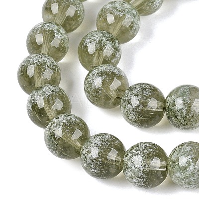 Transparent Half Spray Painted Glass Beads Strands LS-GLAA-Q110-02A-05-1