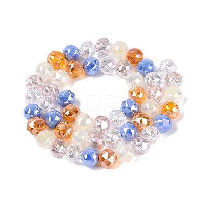 Electroplate Imitation Jade & Opaque & Transparent Glass Beads Strands EGLA-Q135-8MM-A09-1