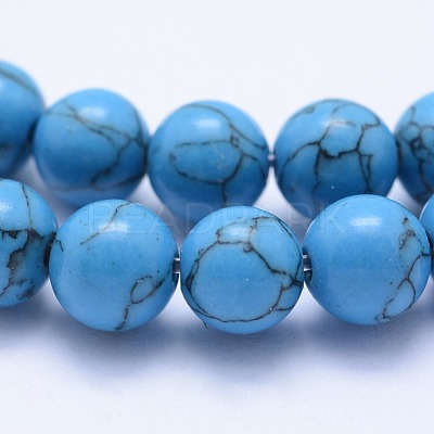 Synthetic Turquoise Beads Strands G-F531-6mm-J03-1