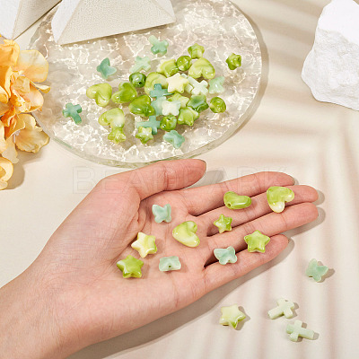 50Pcs 5 Styles Acrylic Beads OACR-TA0003-65-1