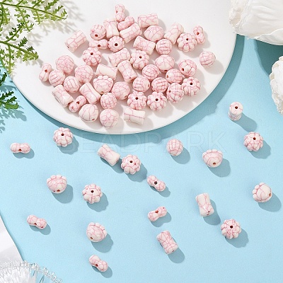 100Pcs 5 Styles Acylic Imitation Turquoise Beads OACR-YW0002-54-1