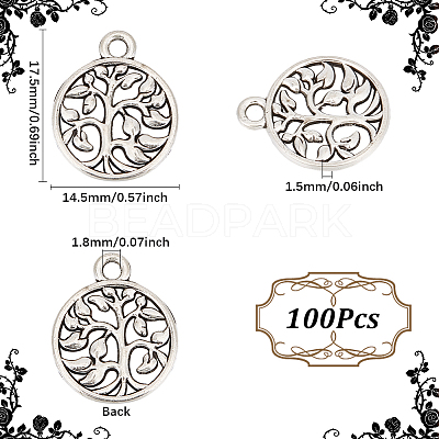 100Pcs Tibetan Style Alloy Pendants TIBEP-SC0002-95-1