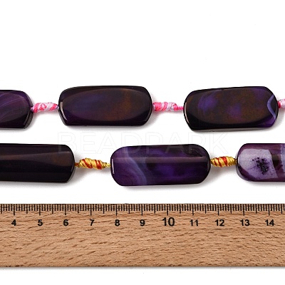 Natural Banded Agate Beads Strands G-H342-B06-01-1