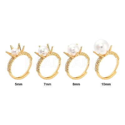Adjustable Brass Ring Findings KK-WH0062-40G-1