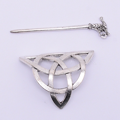 Tibetan Style Alloy Hair Forks OHAR-WH0016-35-1