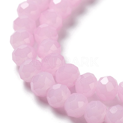 Baking Paint Imitation Jade Glass Bead Strands X-DGLA-A034-J6MM-A26-1