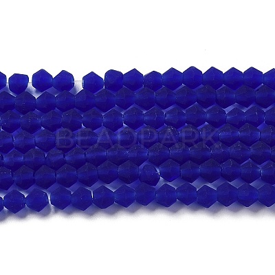 Imitate Austrian Crystal Frosted Glass Beads Strands GLAA-F029-TM4mm-B06-1