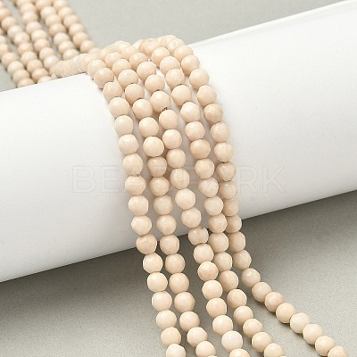 Natural Fossil Beads Strands X-G-K209-05D-4mm-1