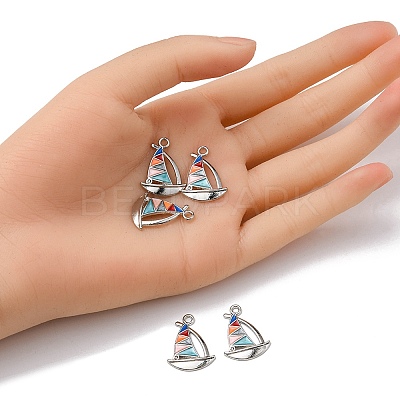 Alloy Enamel Pendant Rhinestone Settings ENAM-YW0002-34-1