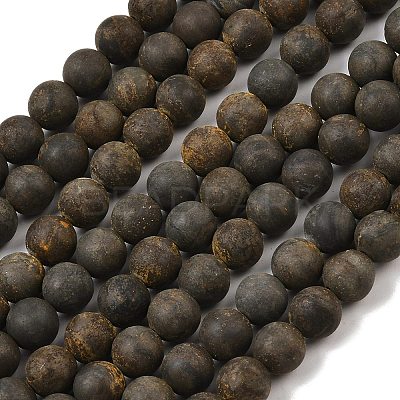 Natural Pyrite Bead Strands G-G670-09-8mm-1