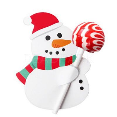 Christmas Theme Snowman Shape Paper Candy Lollipops Cards CDIS-I003-01-1