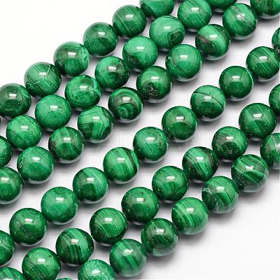 Natural Malachite Bead Strands G-O152-47-10mm-1