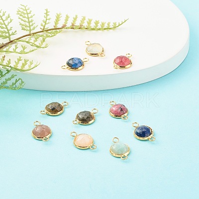 Natural Mixed Gemstone Links Connectors X-PALLOY-JF00755-1