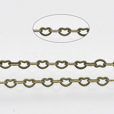 Soldered Brass Heart Chains CHC-T008-03AB-1