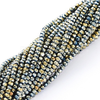 Electroplate Glass Beads Strands EGLA-F149-FP-09-1