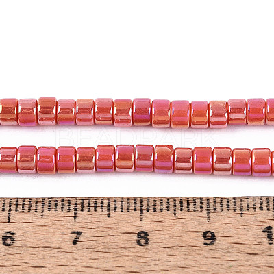 AB Color Plated Opaque Glass Beads Strands GLAA-T026-3x6mm-PM-1