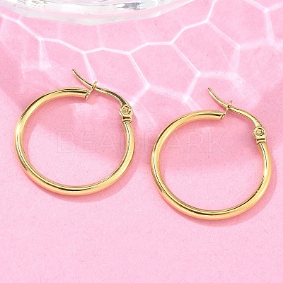 Ion Plating(IP) 304 Stainless Steel Hoop Earrings EJEW-N0016-11G-C-1