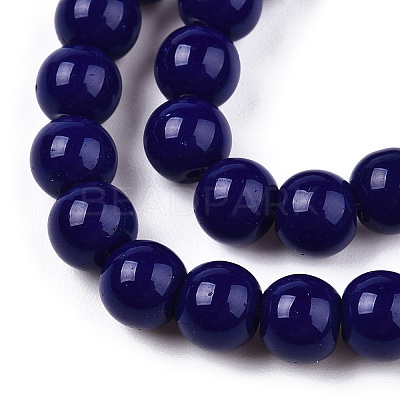 Opaque Solid Color Glass Beads Strands GLAA-T032-P6mm-03-1