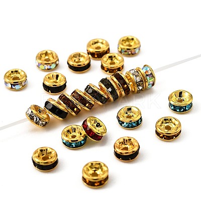 Brass Grade A Rhinestone Spacer Beads RSB034NFG-1