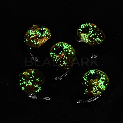 Luminous Handmade Silver Foil Lampwork Beads LAMP-F022-05E-1