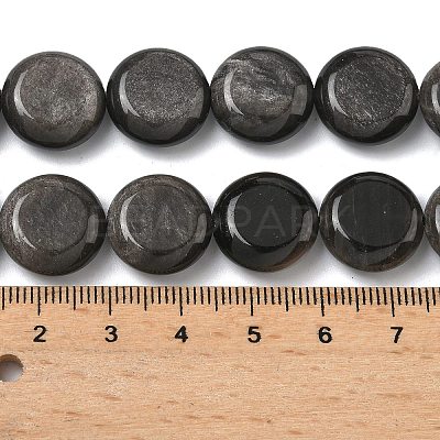 Natural Silver Sheen Obsidian Beads Strands G-L648-B23-15mm-02-1