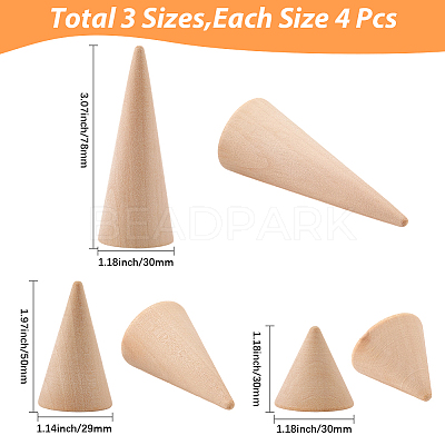 12Pcs 3 Styles Wooden Ring Displays RDIS-SC0001-04-1