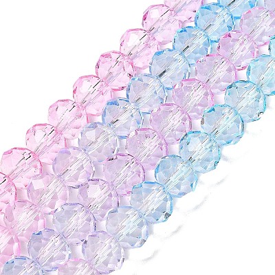 Transparent Painted Glass Beads Strands LS-DGLA-A034-T8mm-A22-1