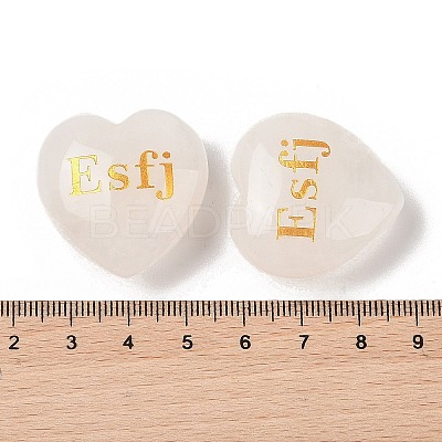 Natural Quartz Crystal Heart Engraving MBTI Figurines Statues for Home Office Desk Decorations G-K353-05P-1