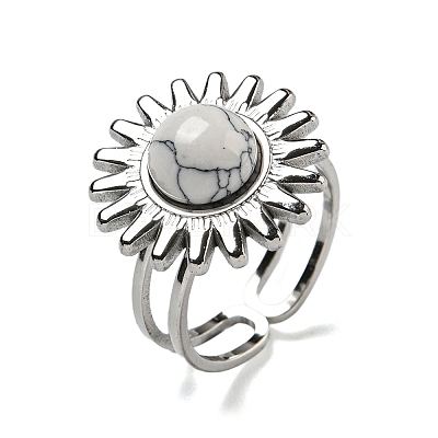 Sun 304 Stainless Steel Open Cuff Rings STAS-Z060-08P-05-1