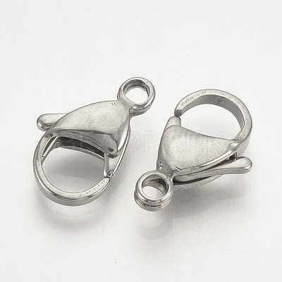 Tarnish Resistant 304 Stainless Steel Lobster Claw Clasps STAS-T029-12-1