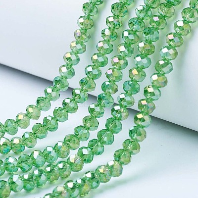 Electroplate Glass Beads Strands EGLA-A034-T8mm-B11-1