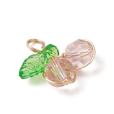 Cherry Glass Pendants PALLOY-JF03470-05-1