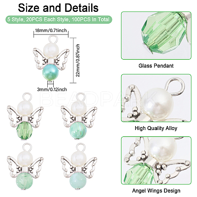 Acrylic & Alloy Pendant PALLOY-CA00010-1
