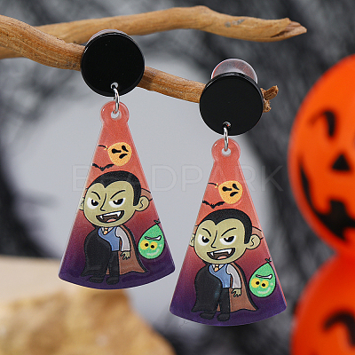 Acrylic Dangle Stud Earrings MA8781-2-1