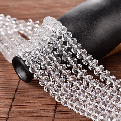 68pcs/Strands Faceted Rondelle K9 Glass G-M185-8x5mm-01A-1