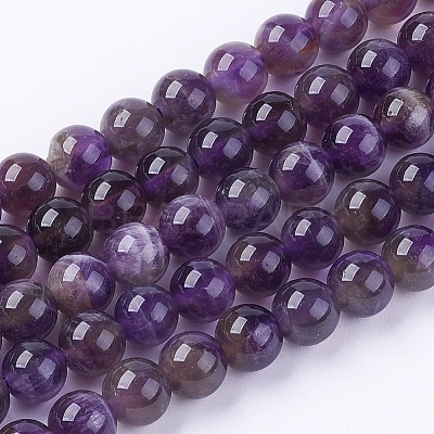 Natural Chevron Amethyst Beads Strands G-S030-1