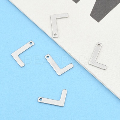 Tarnish Resistant 304 Stainless Steel Letter Charms X-STAS-O072-L-1