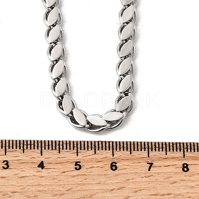 304 Stainless Steel Horse Eye Twisted Chain Necklaces for Women Men NJEW-A046-01P-1