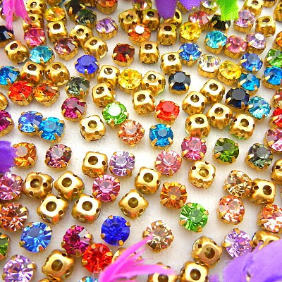 Flat Round Sew on Rhinestone FIND-PW0012-01B-27-1